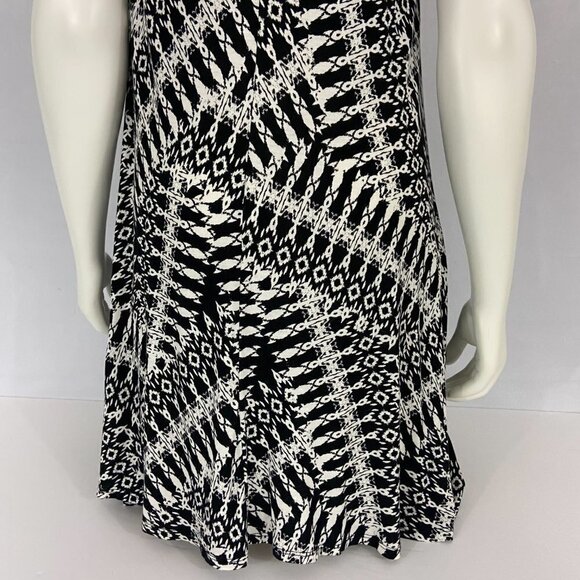 BCX Women's Dress Size Medium A Line Sleeveless Knee Length Black & White Casual - Picture 6 of 8